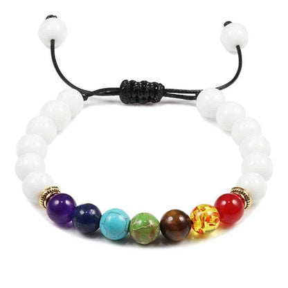 7 Chakra Beads Natural Lava Tiger Eye Stone Bracelet For Women Men - zenfulharmony.com