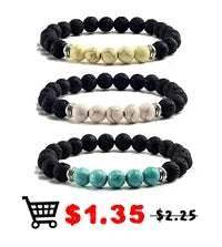 7 Chakra Beads Natural Lava Tiger Eye Stone Bracelet For Women Men - zenfulharmony.com