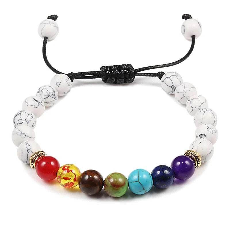 7 Chakra Beads Natural Lava Tiger Eye Stone Bracelet For Women Men - zenfulharmony.com