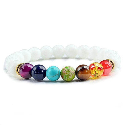 7 Chakra Beads Natural Lava Tiger Eye Stone Bracelet For Women Men - zenfulharmony.com