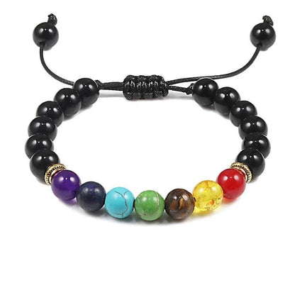 7 Chakra Beads Natural Lava Tiger Eye Stone Bracelet For Women Men - zenfulharmony.com