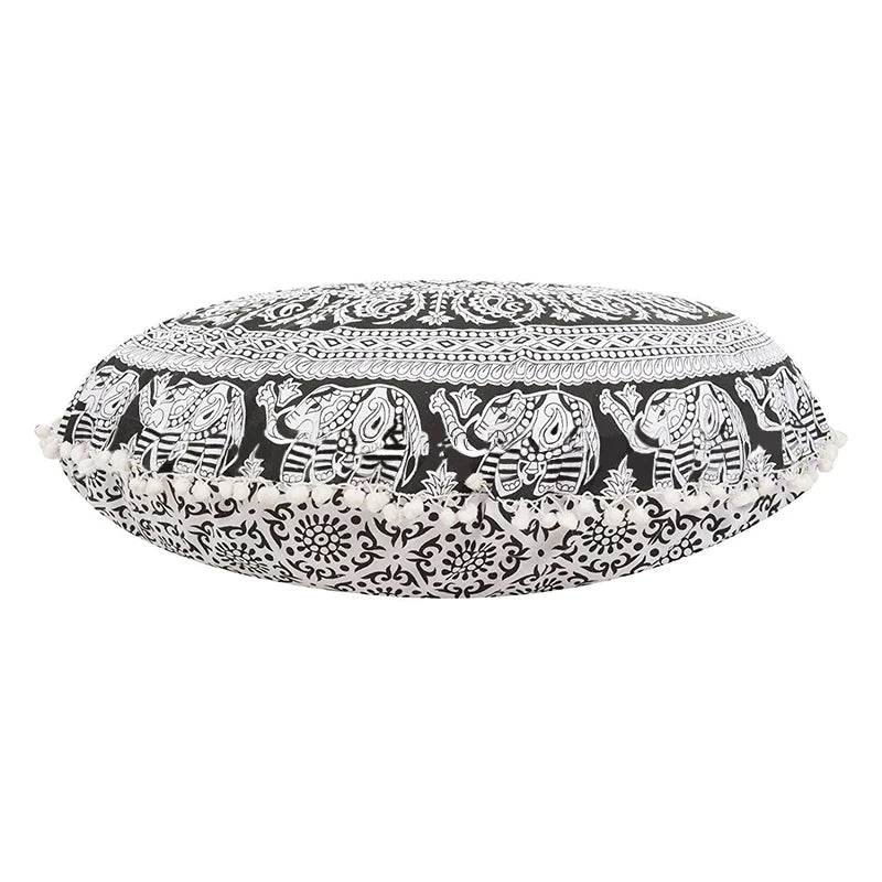 43CM Round Mandala Pillowcase Bohemian Cushion Cover Floor Cushion Pillows Cover Home Hotel Pillows flower Printed Pillowcase - zenfulharmony.com