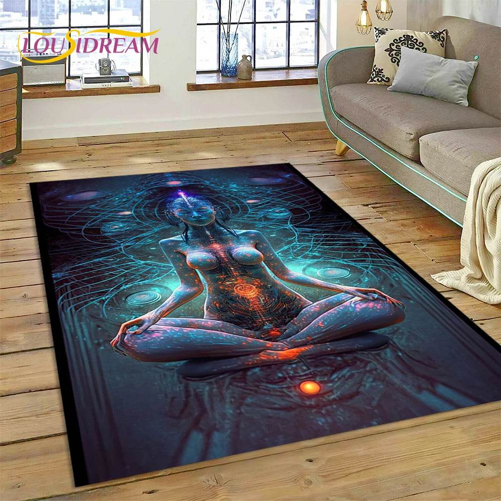 3D Yoga Zen Naturalize Meditation Rainbow 7 Chakra Area Rug,Carpet for Living Room Bedroom Sofa Doormat Decor,Non-slip Floor Mat - zenfulharmony.com