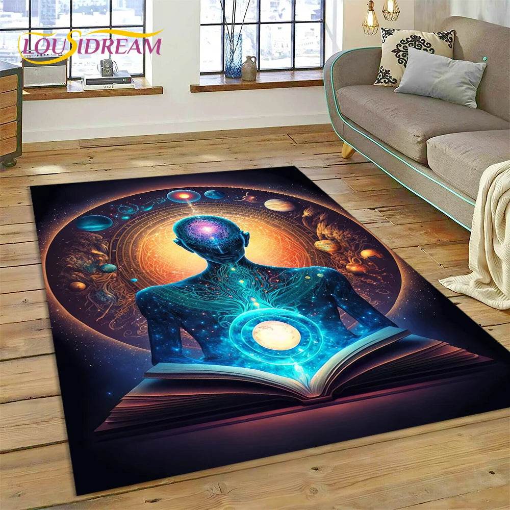 3D Yoga Zen Naturalize Meditation Rainbow 7 Chakra Area Rug,Carpet for Living Room Bedroom Sofa Doormat Decor,Non-slip Floor Mat - zenfulharmony.com