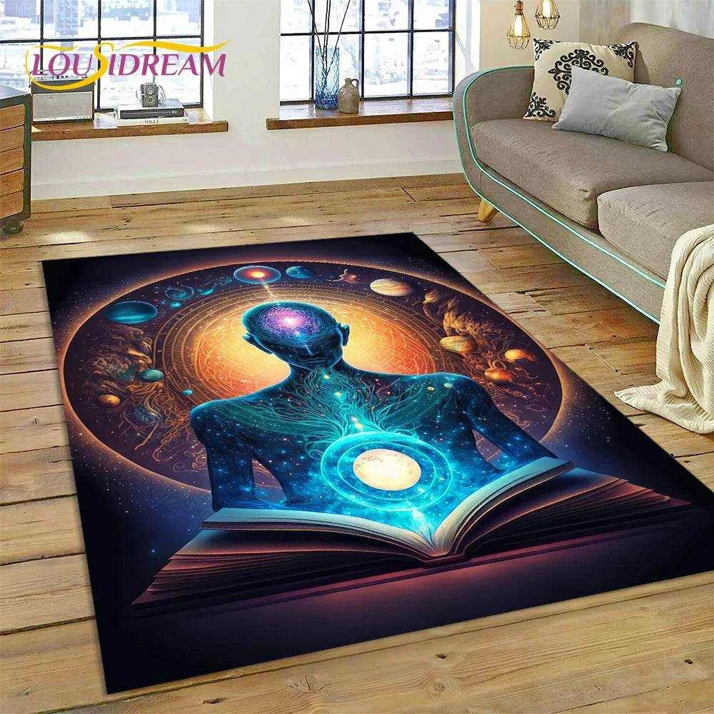 3D Yoga Zen Naturalize Meditation Rainbow 7 Chakra Area Rug,Carpet for Living Room Bedroom Sofa Doormat Decor,Non-slip Floor Mat - zenfulharmony.com