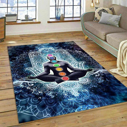 3D Yoga Zen Naturalize Meditation Rainbow 7 Chakra Area Rug,Carpet for Living Room Bedroom Sofa Doormat Decor,Non-slip Floor Mat - zenfulharmony.com