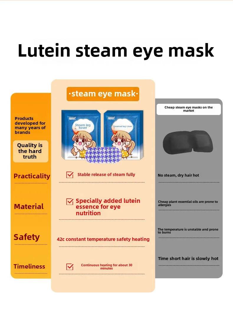 10pcs/bag Lutein Disposable Steam Eye Mask Spontaneous Hot Compress Mask - zenfulharmony.com