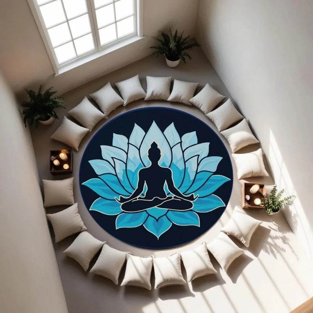 7 Chakras Meditation Yoga Carpet living room Colorful Round Rug for Yoga Lovers Floor Mat Yoga Room Decor Easter Festivals Gift - zenfulharmony.com