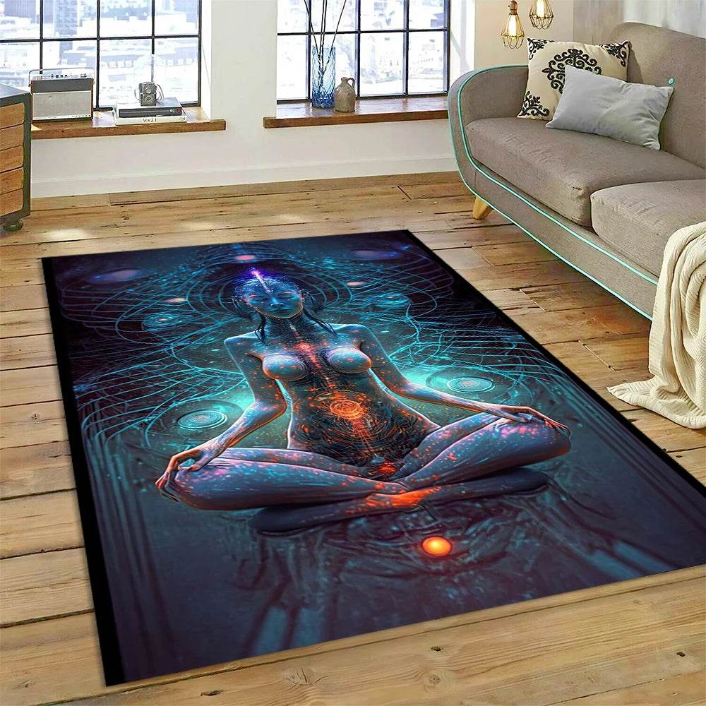 3D Yoga Zen Naturalize Meditation Rainbow 7 Chakra Area Rug,Carpet for Living Room Bedroom Sofa Doormat Decor,Non-slip Floor Mat - zenfulharmony.com