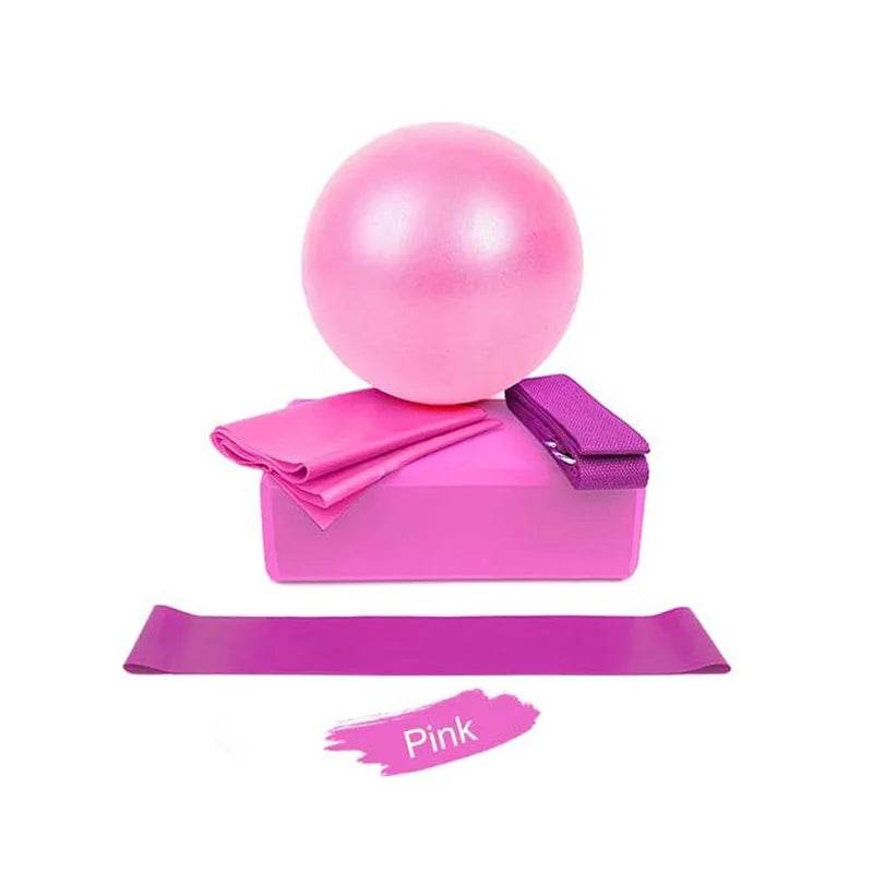 Yoga Starter Kit 5pcs Yoga Equipment Set With Blocks Ball Stretching Strap Resistance Loop Pilates Exercise Band - zenfulharmony.com