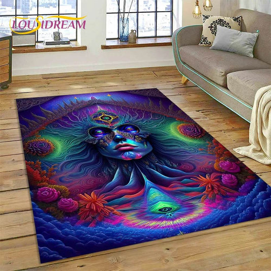 3D Yoga Zen Naturalize Meditation Rainbow 7 Chakra Area Rug,Carpet for Living Room Bedroom Sofa Doormat Decor,Non-slip Floor Mat - zenfulharmony.com