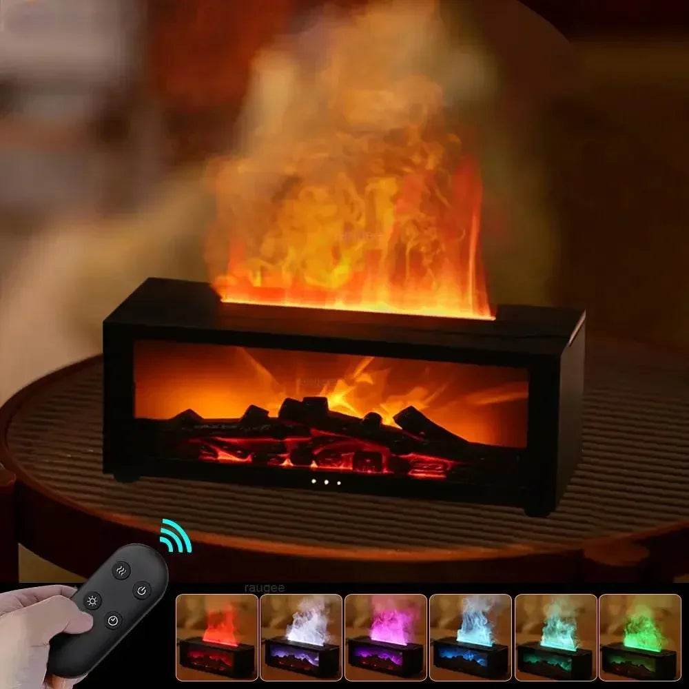 Air Humidifier Essential Oils Humidifiers Home Aroma Humidifier Flame Automatic Fragrance Diffuser With LED Light Remote Control - zenfulharmony.com