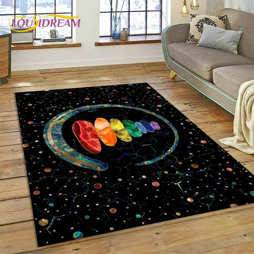 3D Yoga Zen Naturalize Meditation Rainbow 7 Chakra Area Rug,Carpet for Living Room Bedroom Sofa Doormat Decor,Non-slip Floor Mat - zenfulharmony.com