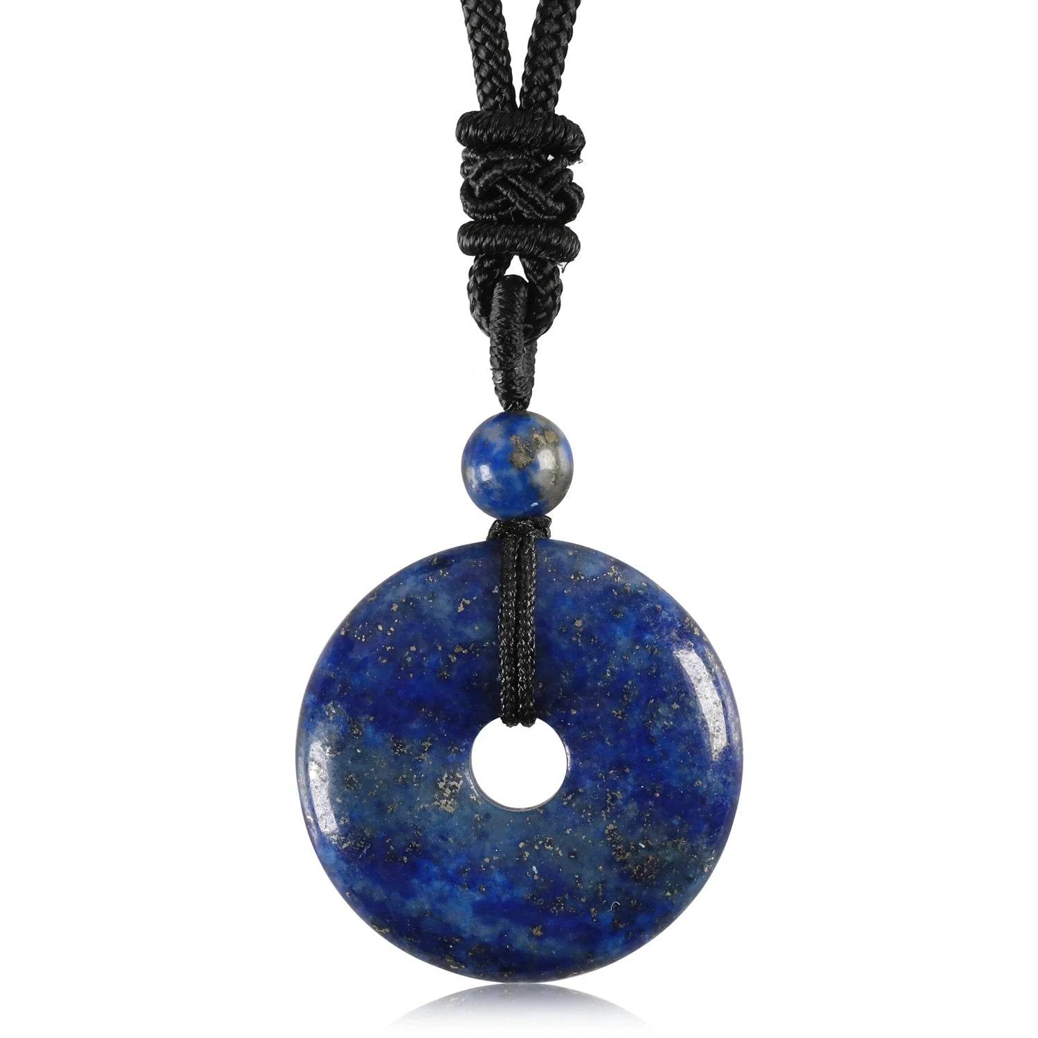 25mm Circle Donut Healing Crystal Quartz Necklace For Women Men Natural Amethyst Stone Amulet Lucky Chakra Coin Charm Pendant - zenfulharmony.com