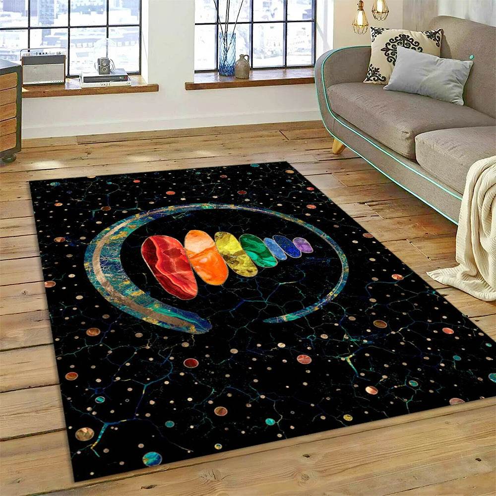 3D Yoga Zen Naturalize Meditation Rainbow 7 Chakra Area Rug,Carpet for Living Room Bedroom Sofa Doormat Decor,Non-slip Floor Mat - zenfulharmony.com