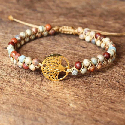 Double Layer Natural Stone African Jasper Bracelets woven Bohemia Zinc - zenfulharmony.com
