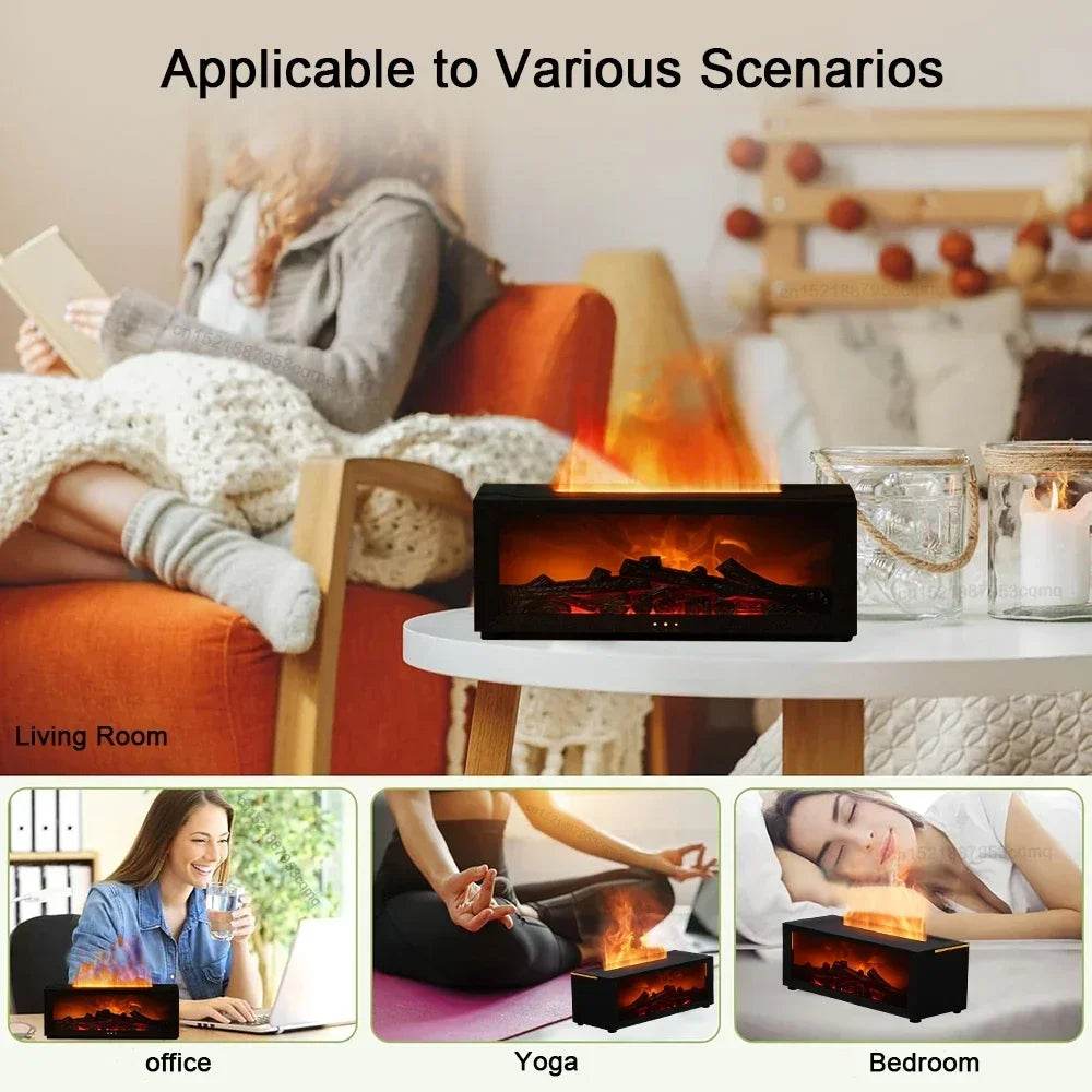 Air Humidifier Essential Oils Humidifiers Home Aroma Humidifier Flame Automatic Fragrance Diffuser With LED Light Remote Control - zenfulharmony.com