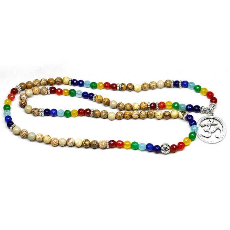 6mm Beads Tiger Eye 7 Chakra Mala Bracelets - zenfulharmony.com