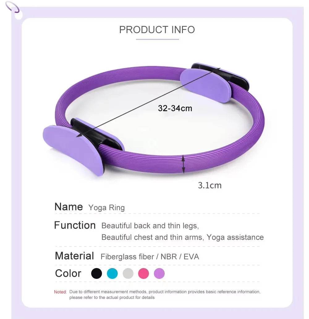Yoga Fitness Ring Pilates Ring Women Girl Exercise Home Resistance Elasticity Yoga Gym Workout Pilates Circle Yoga Circle ﻿ - zenfulharmony.com