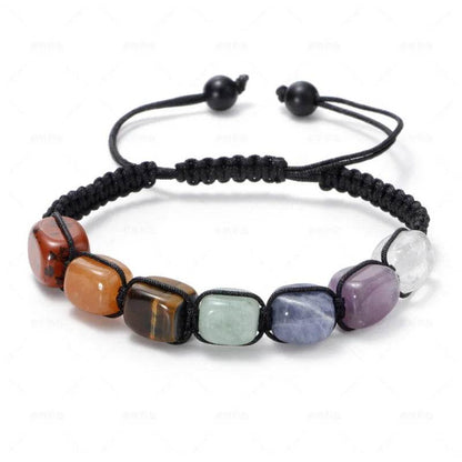 Boho 7 Chakra Healing Beaded Bracelets For Women Men 8mm Reiki Prayer Balance Beads Bracelet Adjustable Braided Bangles Jewelry - zenfulharmony.com