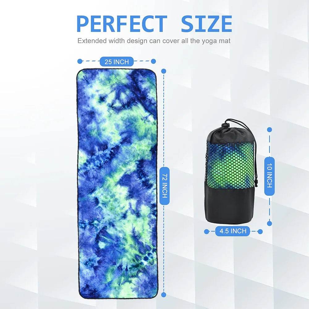 Yoga Meditation Mat 72”×24”Non Slip Hot Yoga Towel Sweat Absorbent Yoga Mat - zenfulharmony.com