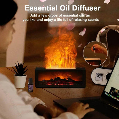Air Humidifier Essential Oils Humidifiers Home Aroma Humidifier Flame Automatic Fragrance Diffuser With LED Light Remote Control - zenfulharmony.com