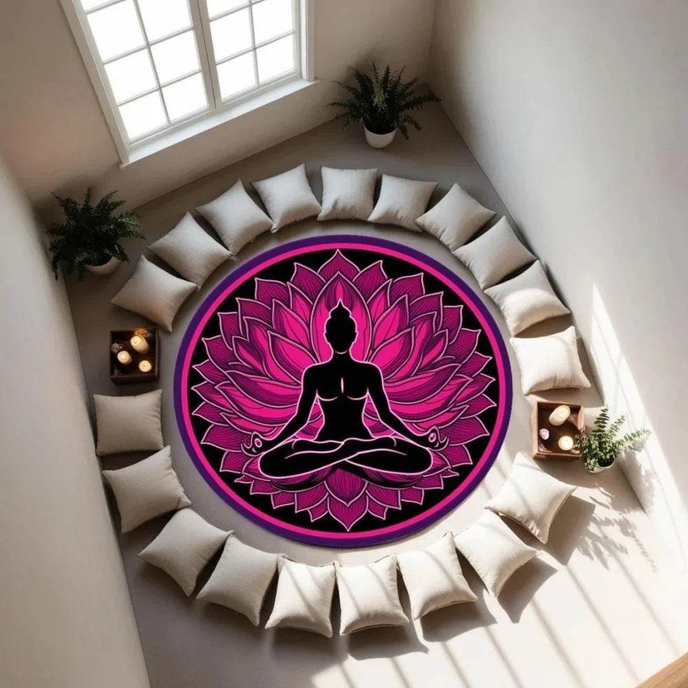 7 Chakras Meditation Yoga Carpet living room Colorful Round Rug for Yoga Lovers Floor Mat Yoga Room Decor Easter Festivals Gift - zenfulharmony.com