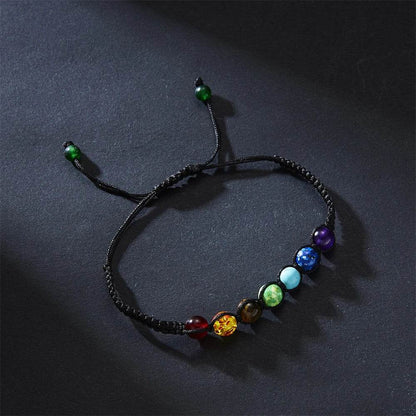 Boho 7 Chakra Healing Beaded Bracelets For Women Men 8mm Reiki Prayer Balance Beads Bracelet Adjustable Braided Bangles Jewelry - zenfulharmony.com