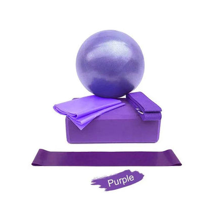 Yoga Starter Kit 5pcs Yoga Equipment Set With Blocks Ball Stretching Strap Resistance Loop Pilates Exercise Band - zenfulharmony.com