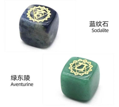 7 Chakra Yoga Symbol Square Crystal Resin Necklace - zenfulharmony.com