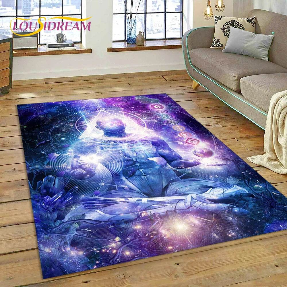 3D Yoga Zen Naturalize Meditation Rainbow 7 Chakra Area Rug,Carpet for Living Room Bedroom Sofa Doormat Decor,Non-slip Floor Mat - zenfulharmony.com