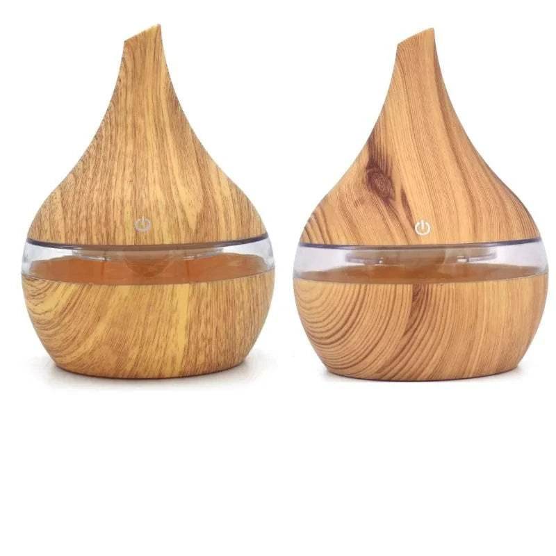 Essential Aroma Oil Diffuser Ultrasonic Wood Grain LED Light Room Air Humidifier - zenfulharmony.com