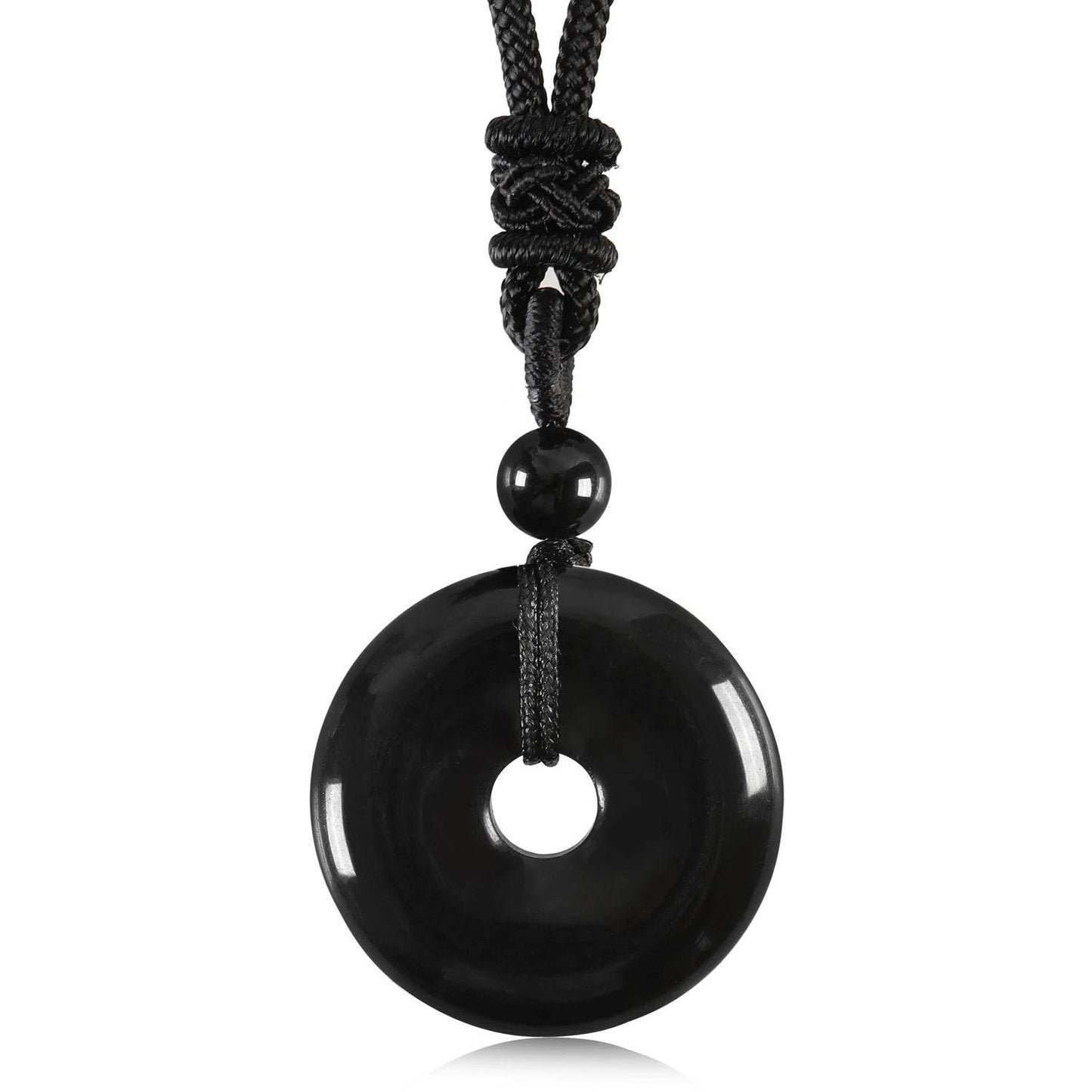 25mm Circle Donut Healing Crystal Quartz Necklace For Women Men Natural Amethyst Stone Amulet Lucky Chakra Coin Charm Pendant - zenfulharmony.com