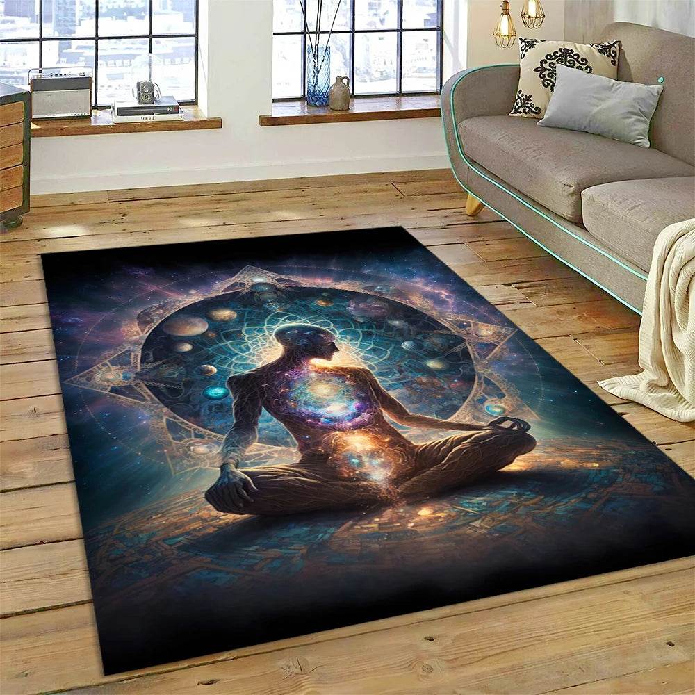 3D Yoga Zen Naturalize Meditation Rainbow 7 Chakra Area Rug,Carpet for Living Room Bedroom Sofa Doormat Decor,Non-slip Floor Mat - zenfulharmony.com