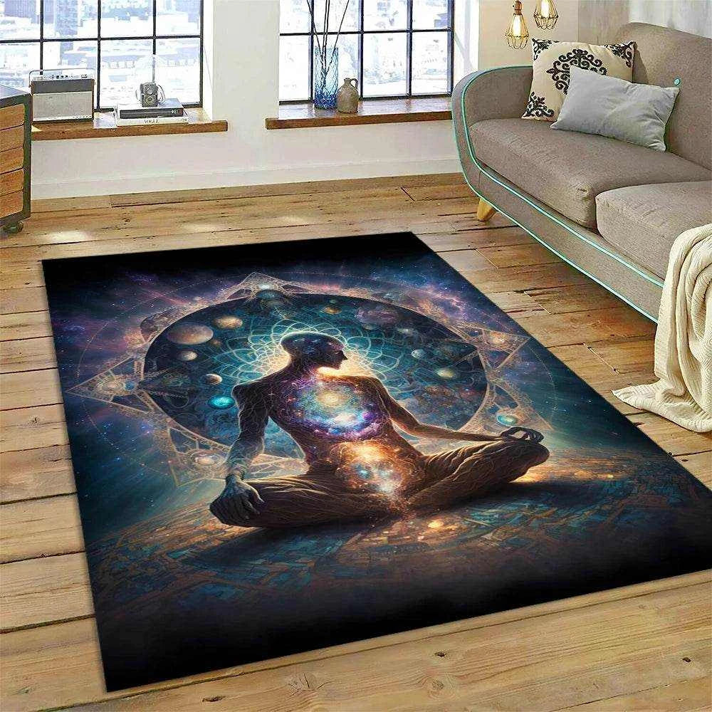 3D Yoga Zen Naturalize Meditation Rainbow 7 Chakra Area Rug,Carpet for Living Room Bedroom Sofa Doormat Decor,Non-slip Floor Mat - zenfulharmony.com
