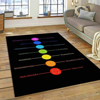 3D Yoga Zen Naturalize Meditation Rainbow 7 Chakra Area Rug,Carpet for Living Room Bedroom Sofa Doormat Decor,Non-slip Floor Mat - zenfulharmony.com