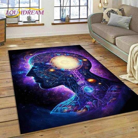 3D Yoga Zen Naturalize Meditation Rainbow 7 Chakra Area Rug,Carpet for Living Room Bedroom Sofa Doormat Decor,Non-slip Floor Mat - zenfulharmony.com