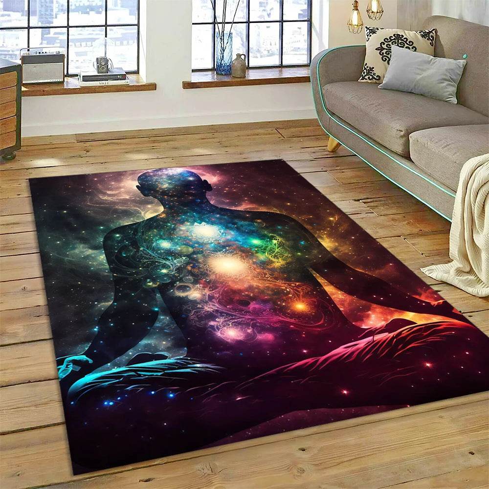 3D Yoga Zen Naturalize Meditation Rainbow 7 Chakra Area Rug,Carpet for Living Room Bedroom Sofa Doormat Decor,Non-slip Floor Mat - zenfulharmony.com