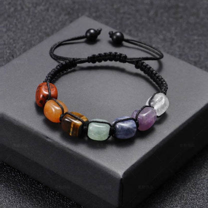 Boho 7 Chakra Healing Beaded Bracelets For Women Men 8mm Reiki Prayer Balance Beads Bracelet Adjustable Braided Bangles Jewelry - zenfulharmony.com