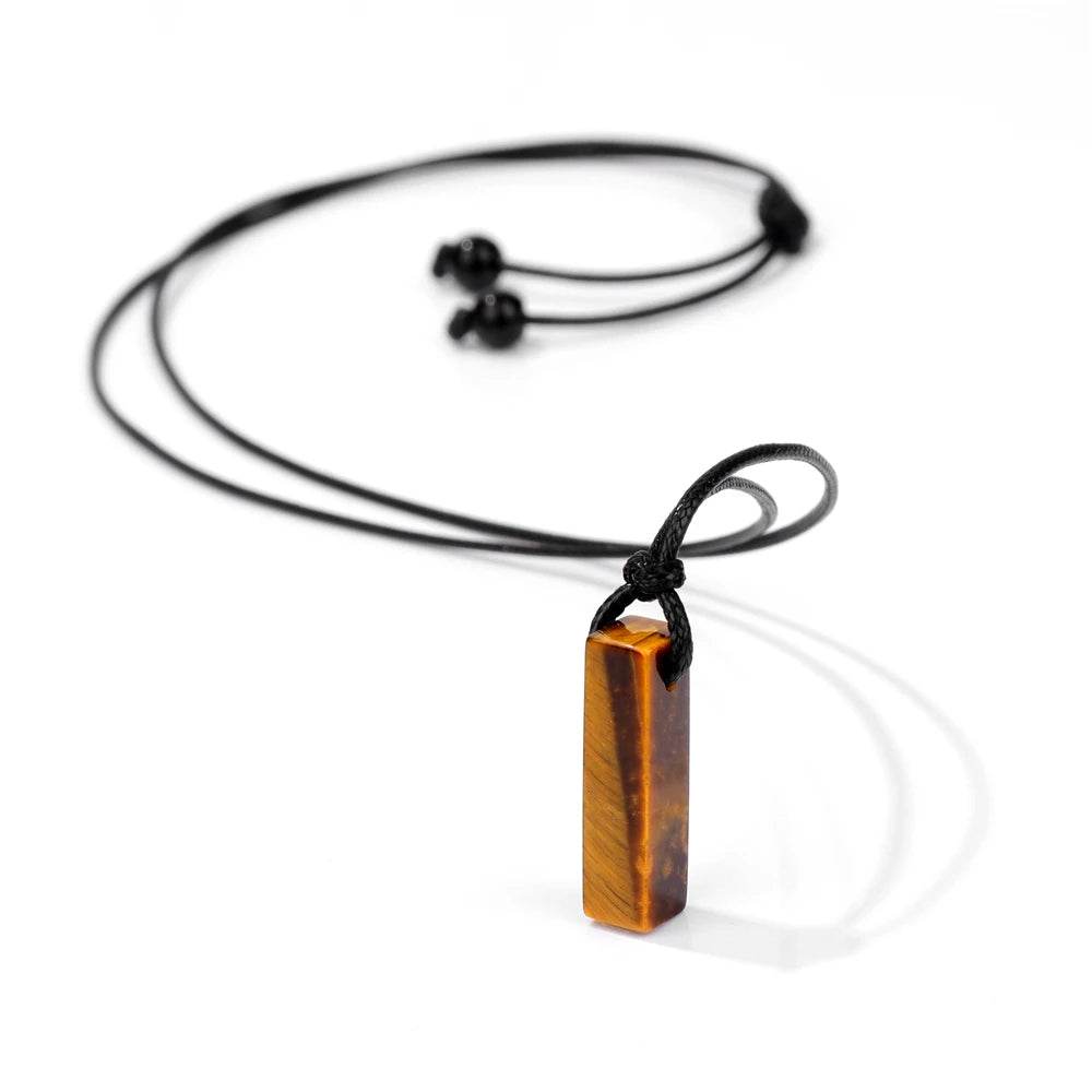 Healing Amethysts Pendant Necklaces Natural Stone Dalmation Rectangle Shape Charm Necklace - zenfulharmony.com