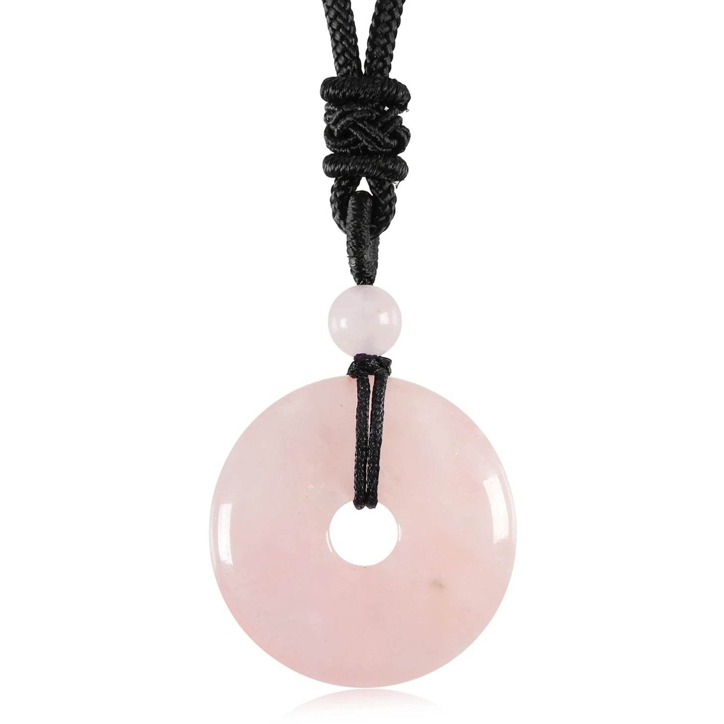 25mm Circle Donut Healing Crystal Quartz Necklace For Women Men Natural Amethyst Stone Amulet Lucky Chakra Coin Charm Pendant - zenfulharmony.com