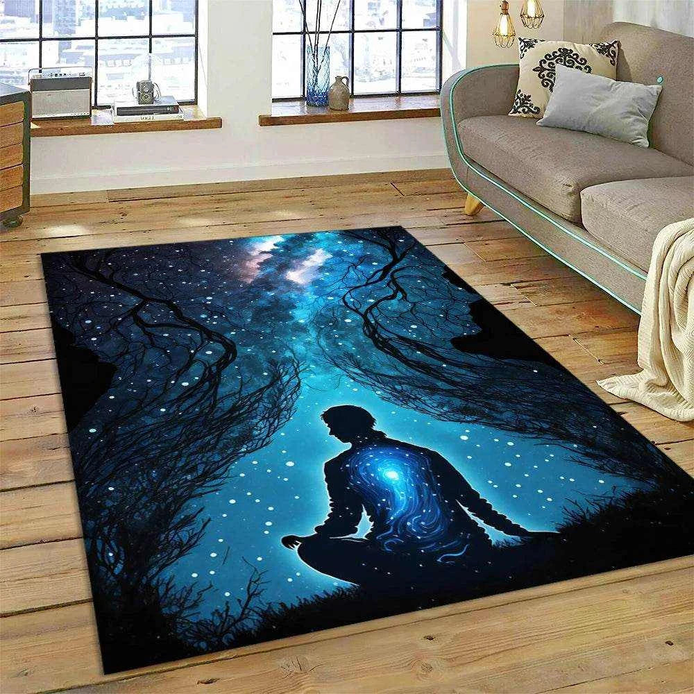 3D Yoga Zen Naturalize Meditation Rainbow 7 Chakra Area Rug,Carpet for Living Room Bedroom Sofa Doormat Decor,Non-slip Floor Mat - zenfulharmony.com