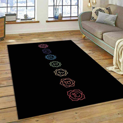 3D Yoga Zen Naturalize Meditation Rainbow 7 Chakra Area Rug,Carpet for Living Room Bedroom Sofa Doormat Decor,Non-slip Floor Mat - zenfulharmony.com
