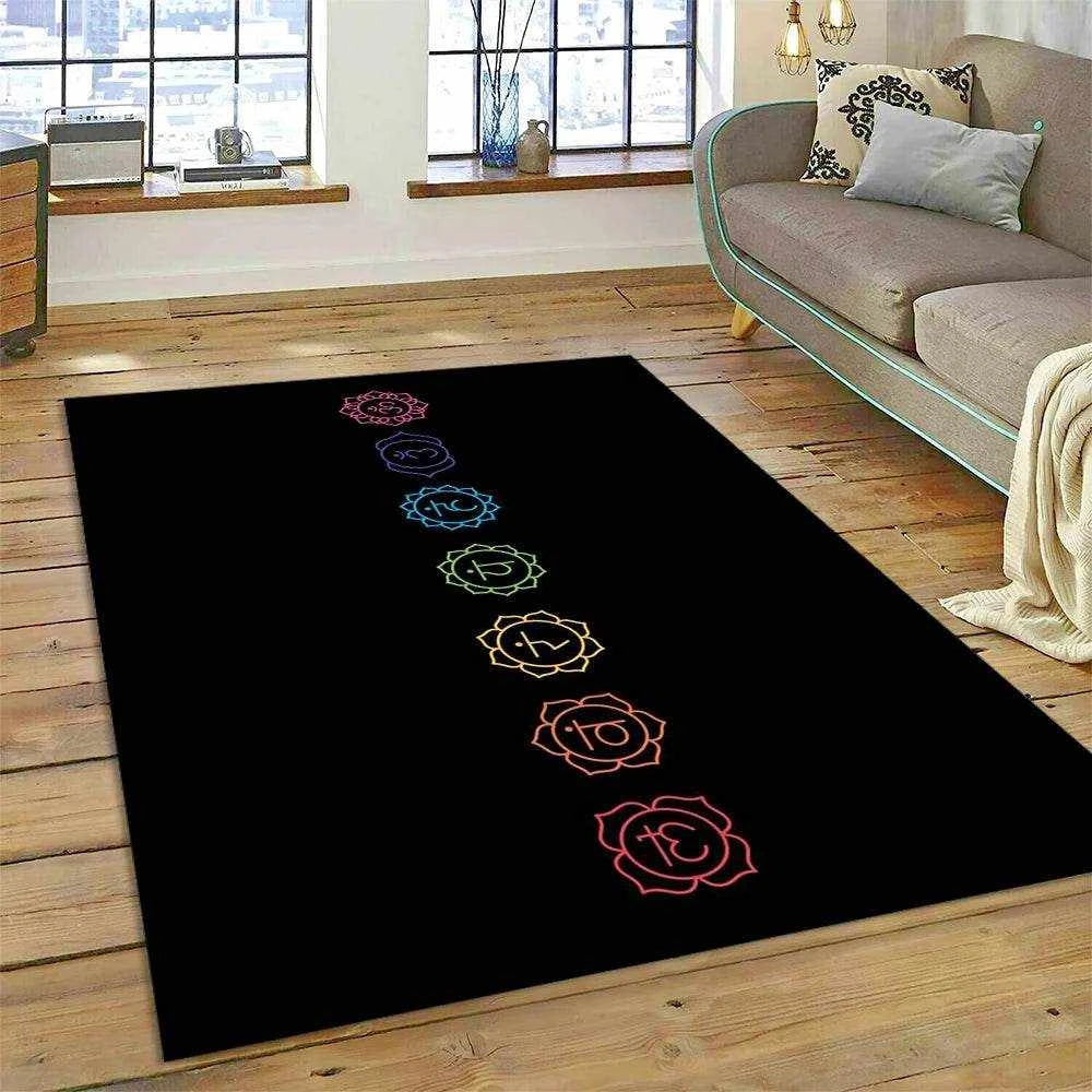 3D Yoga Zen Naturalize Meditation Rainbow 7 Chakra Area Rug,Carpet for Living Room Bedroom Sofa Doormat Decor,Non-slip Floor Mat - zenfulharmony.com