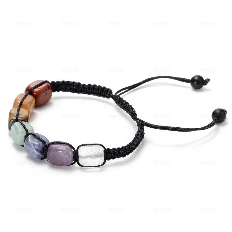 Boho 7 Chakra Healing Beaded Bracelets For Women Men 8mm Reiki Prayer Balance Beads Bracelet Adjustable Braided Bangles Jewelry - zenfulharmony.com