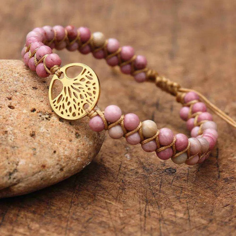 Double Layer Natural Stone African Jasper Bracelets woven Bohemia Zinc - zenfulharmony.com