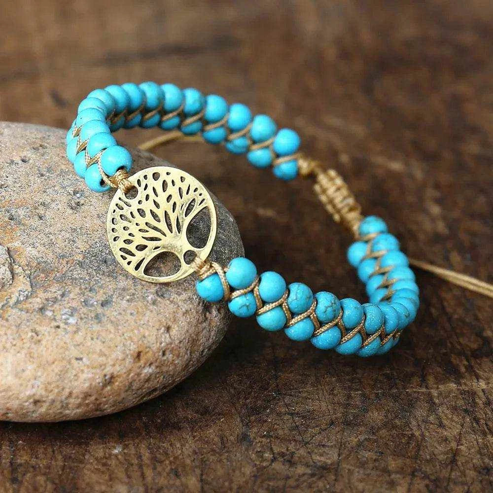 Double Layer Natural Stone African Jasper Bracelets woven Bohemia Zinc - zenfulharmony.com
