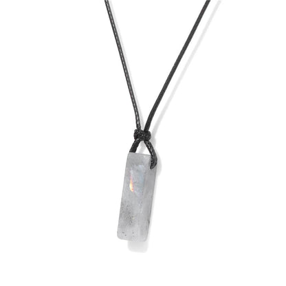 Healing Amethysts Pendant Necklaces Natural Stone Dalmation Rectangle Shape Charm Necklace - zenfulharmony.com