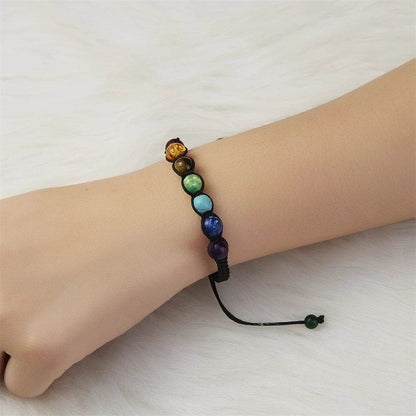 Boho 7 Chakra Healing Beaded Bracelets For Women Men 8mm Reiki Prayer Balance Beads Bracelet Adjustable Braided Bangles Jewelry - zenfulharmony.com