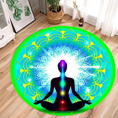 7 Chakras Meditation Yoga Carpet living room Colorful Round Rug for Yoga Lovers Floor Mat Yoga Room Decor Easter Festivals Gift - zenfulharmony.com